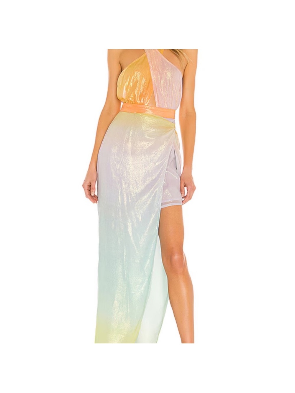 Rococo Sand Mermaid Multicolor One-Shoulder Maxi Skirt Set